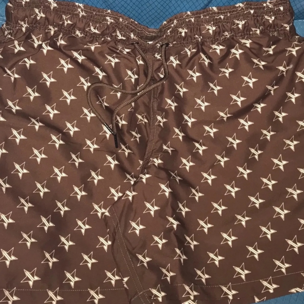Jeffree Star Brown Star Board Swim Shorts